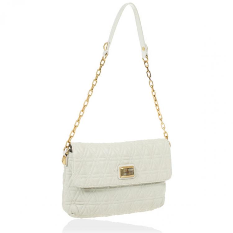 Pre Owned Marc by Marc Jacobs White Quilted Shoulder Bag