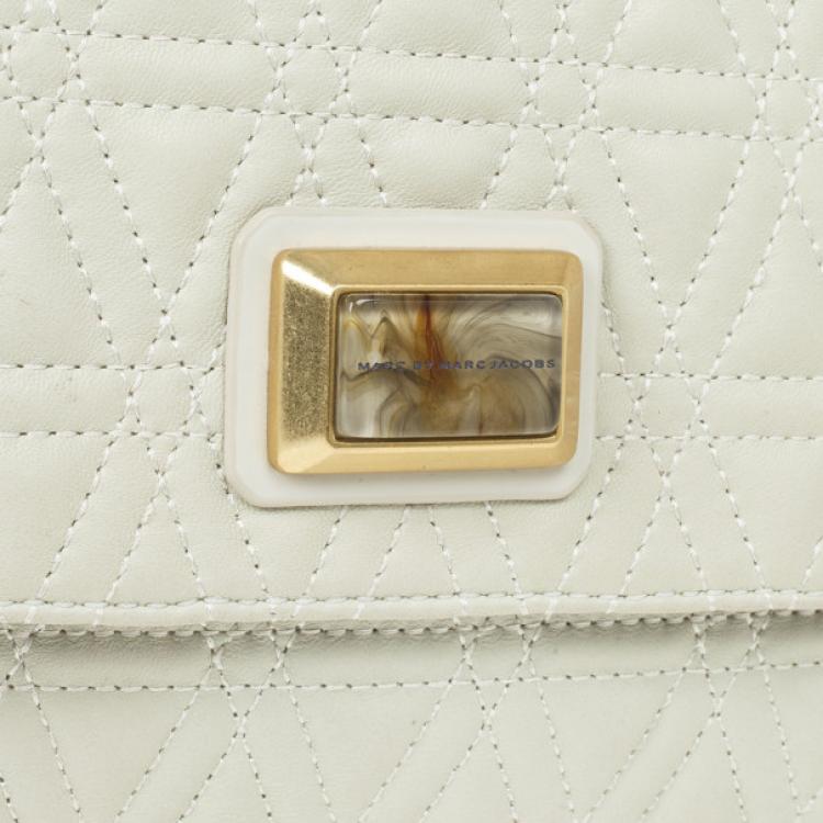 Pre Owned Marc by Marc Jacobs White Quilted Shoulder Bag