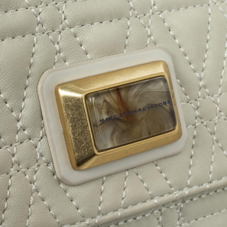 Pre Owned Marc by Marc Jacobs White Quilted Shoulder Bag