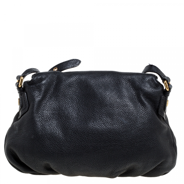 Pre Owned Marc by Marc Jacobs Black Leather Classic Q Natasha Flap Bag