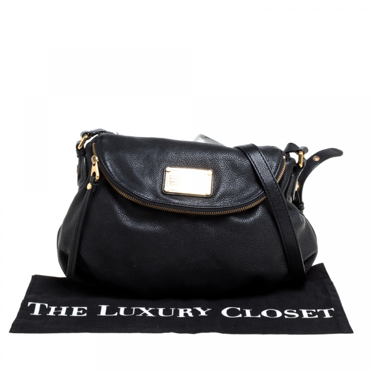 Pre Owned Marc by Marc Jacobs Black Leather Classic Q Natasha Flap Bag