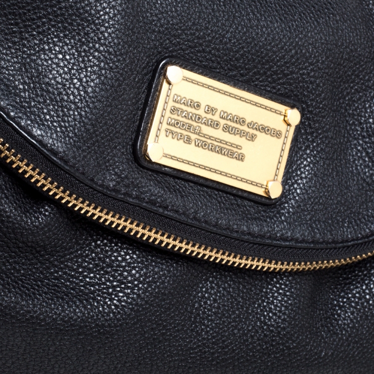 Pre Owned Marc by Marc Jacobs Black Leather Classic Q Natasha Flap Bag