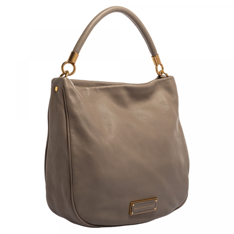 Pre Owned Marc by Marc Jacobs Taupe Soft Grained Leather Too Hot to Handle Hobo