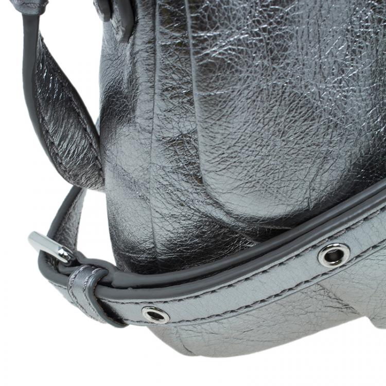 Pre Owned Marc by Marc Jacobs Silver Leather Isabelle Cross Body Bag