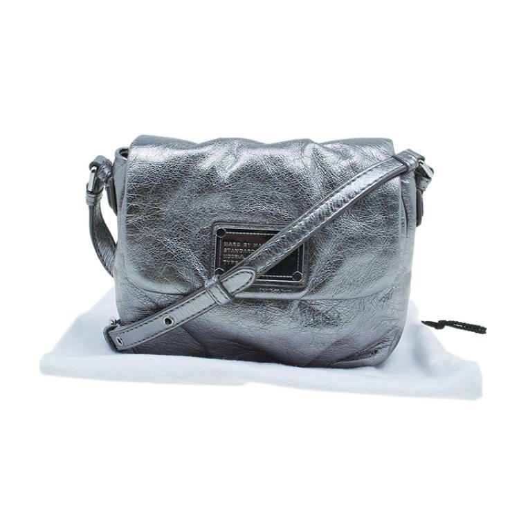 Pre Owned Marc by Marc Jacobs Silver Leather Isabelle Cross Body Bag
