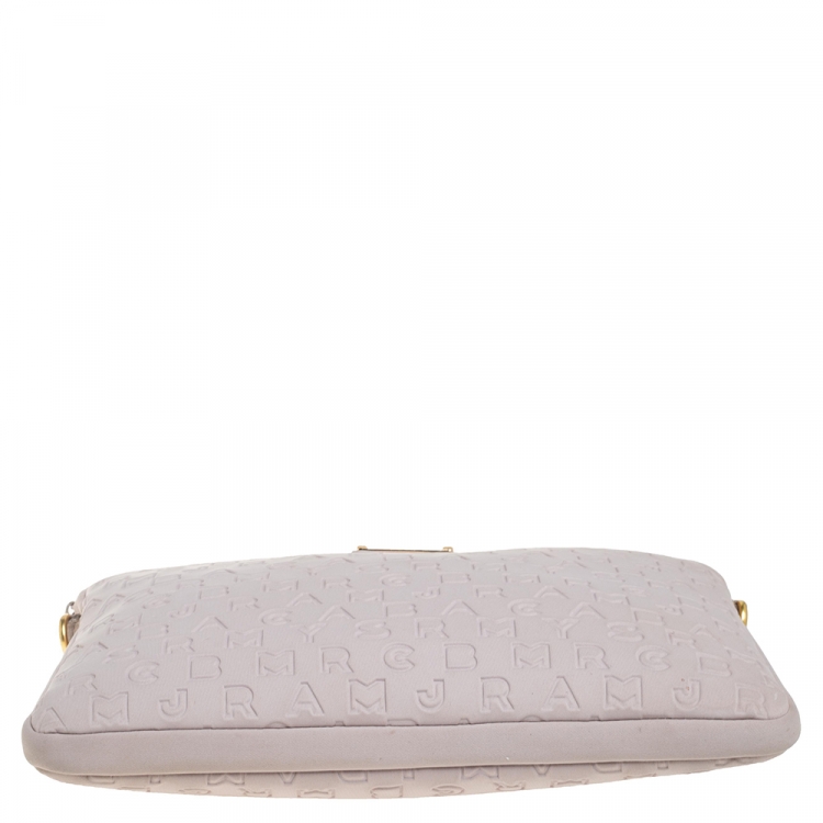 Pre Owned Marc by Marc Jacobs Beige Dreamy Logo Fabric Laptop Bag