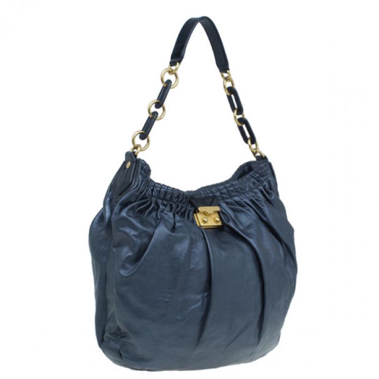 Pre Owned Marc by Marc Jacobs Black Nappa Leather Hobo