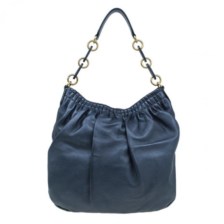 Pre Owned Marc by Marc Jacobs Black Nappa Leather Hobo