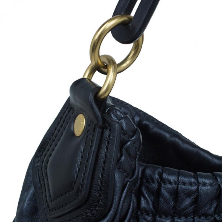 Pre Owned Marc by Marc Jacobs Black Nappa Leather Hobo