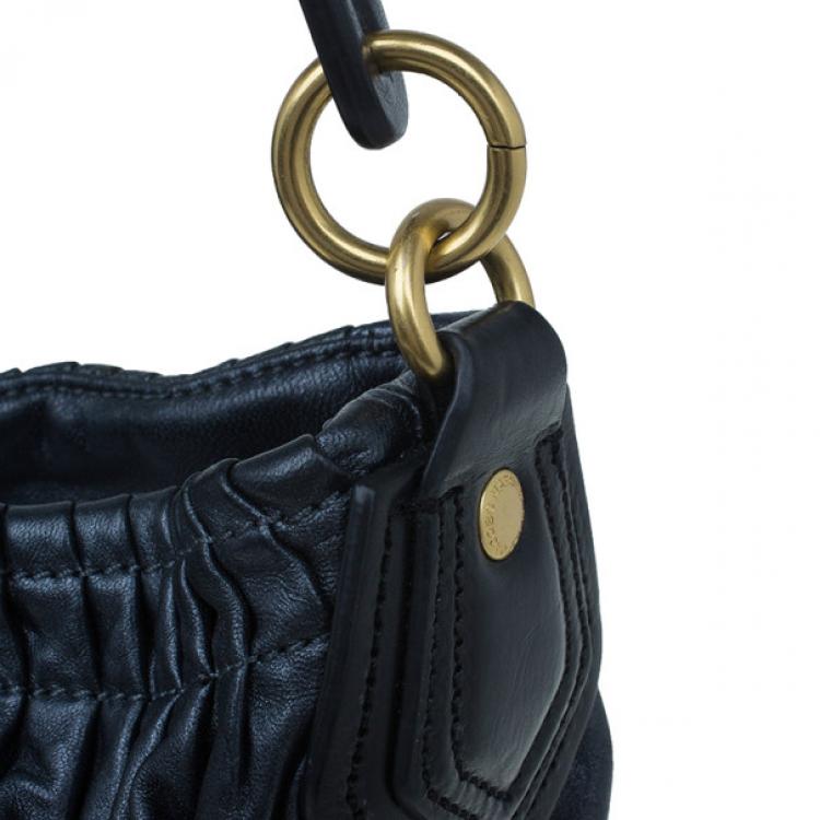 Pre Owned Marc by Marc Jacobs Black Nappa Leather Hobo