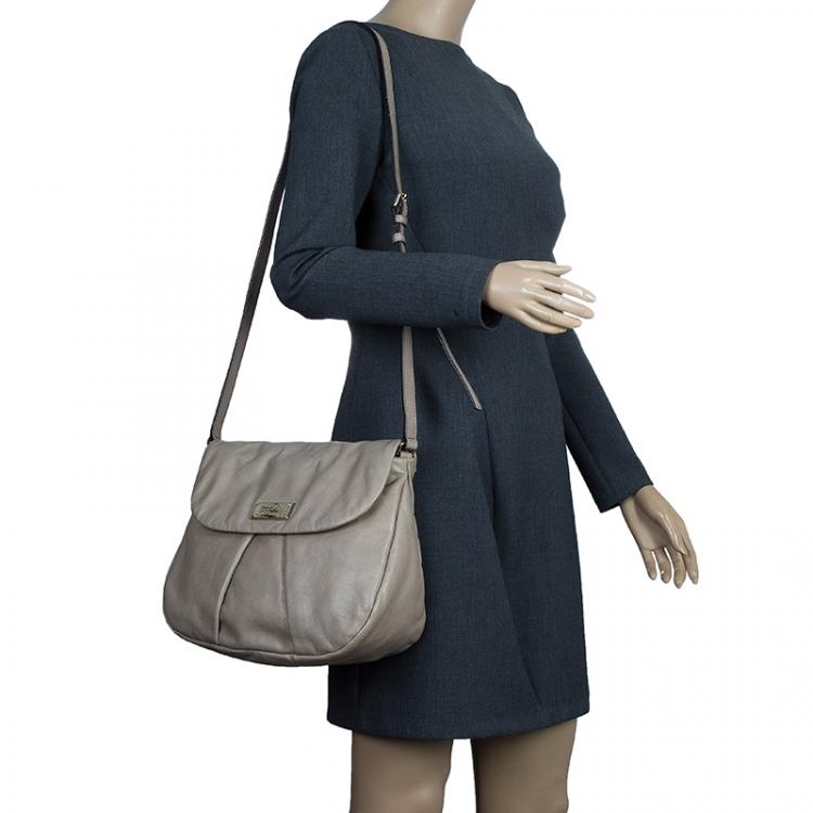 Pre Owned Marc by Marc Jacobs Cement Leather Marchive Messenger Bag