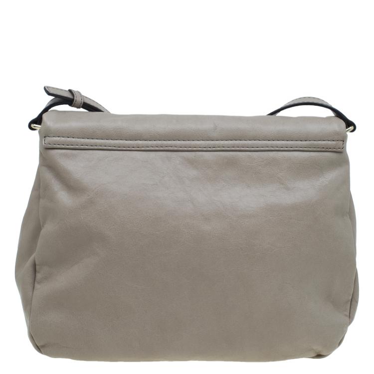 Pre Owned Marc by Marc Jacobs Cement Leather Marchive Messenger Bag