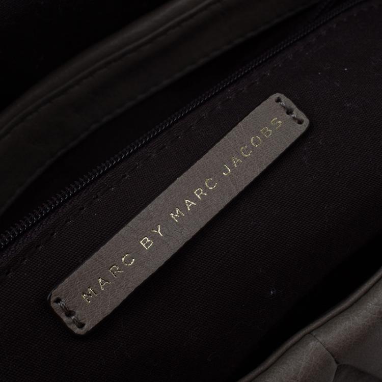 Pre Owned Marc by Marc Jacobs Cement Leather Marchive Messenger Bag