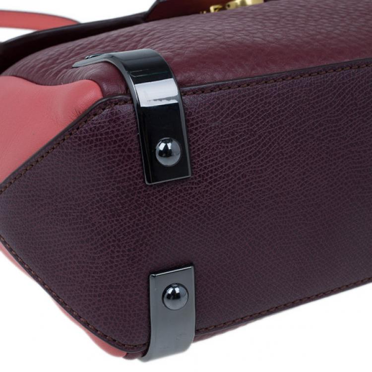 Pre Owned Marc by Marc Jacobs Colorblock Leather Sheltered Island Satchel