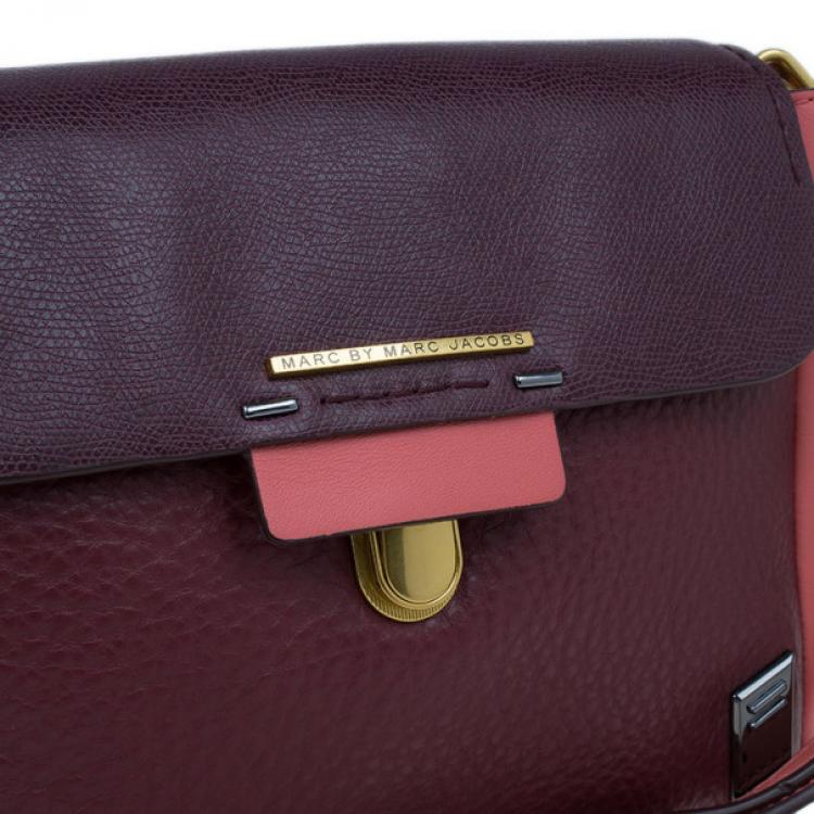 Pre Owned Marc by Marc Jacobs Colorblock Leather Sheltered Island Satchel