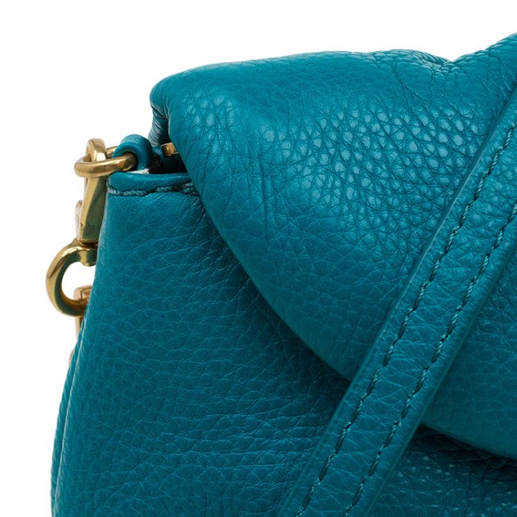 Pre Owned Marc By Marc Jacobs Turquoise Leather Classic Q Karlie Bag