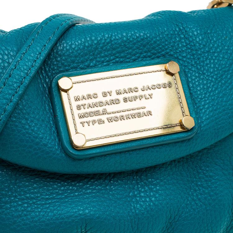 Pre Owned Marc By Marc Jacobs Turquoise Leather Classic Q Karlie Bag