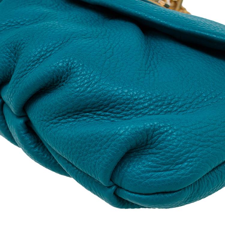 Pre Owned Marc By Marc Jacobs Turquoise Leather Classic Q Karlie Bag