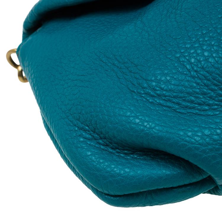 Pre Owned Marc By Marc Jacobs Turquoise Leather Classic Q Karlie Bag