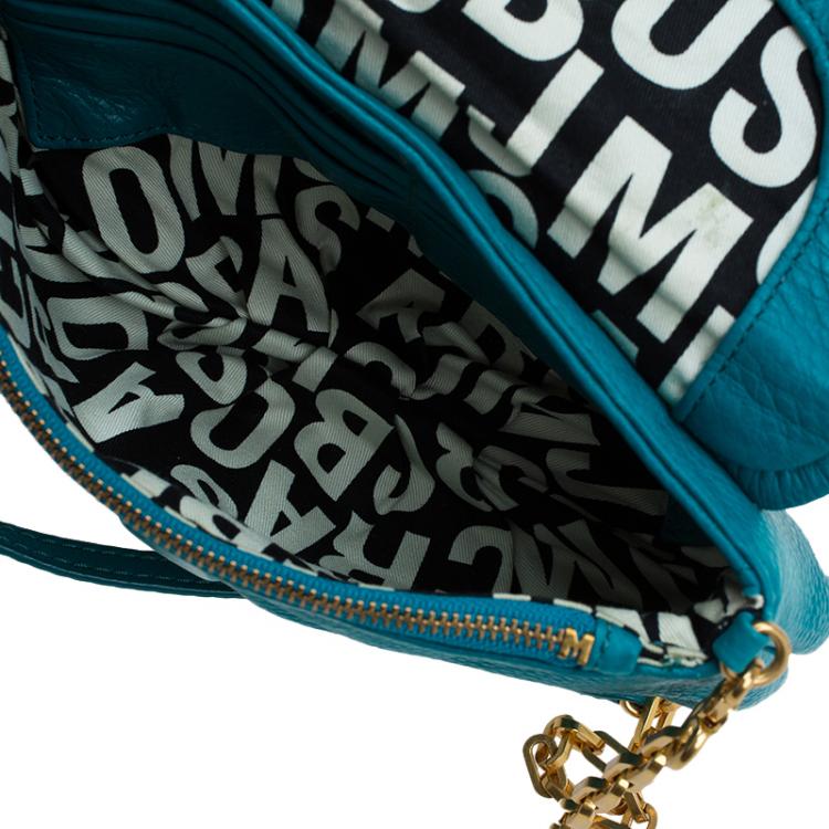 Pre Owned Marc By Marc Jacobs Turquoise Leather Classic Q Karlie Bag