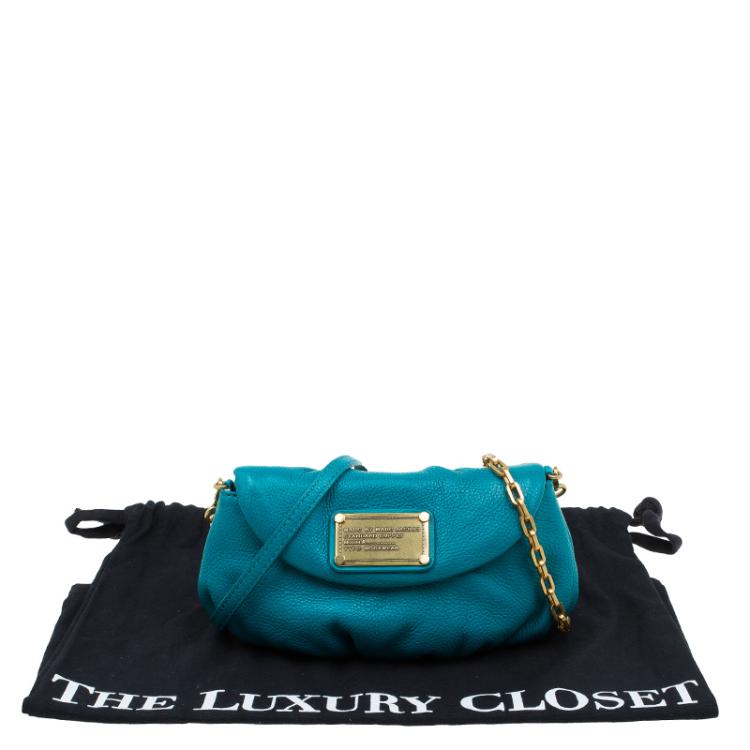 Pre Owned Marc By Marc Jacobs Turquoise Leather Classic Q Karlie Bag