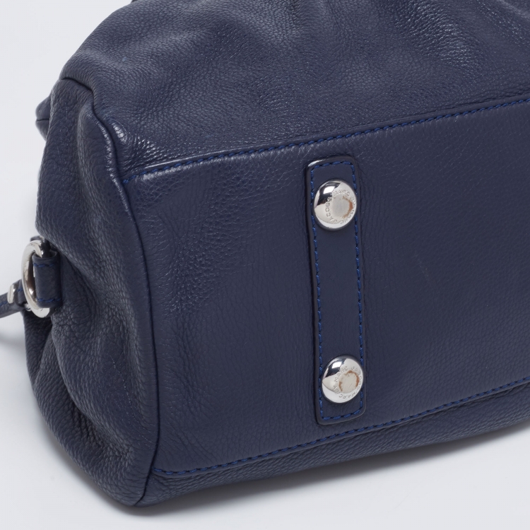 Pre Owned Marc by Marc Jacobs Navy Blue Leather Classic Q Baby Groovee Bag
