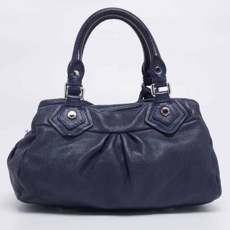 Pre Owned Marc by Marc Jacobs Navy Blue Leather Classic Q Baby Groovee Bag