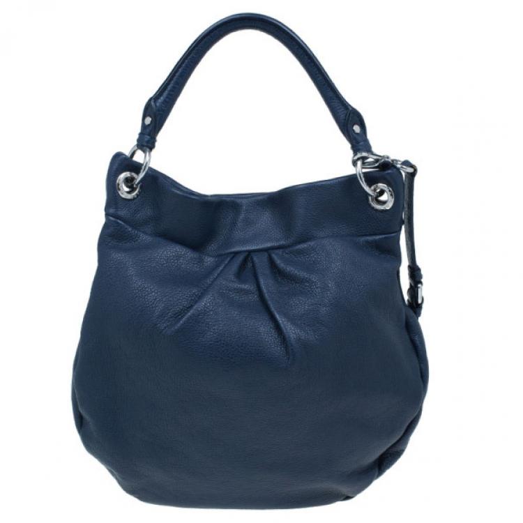 Pre Owned Marc by Marc Jacobs Blue Leather Classic Q Hillier Hobo