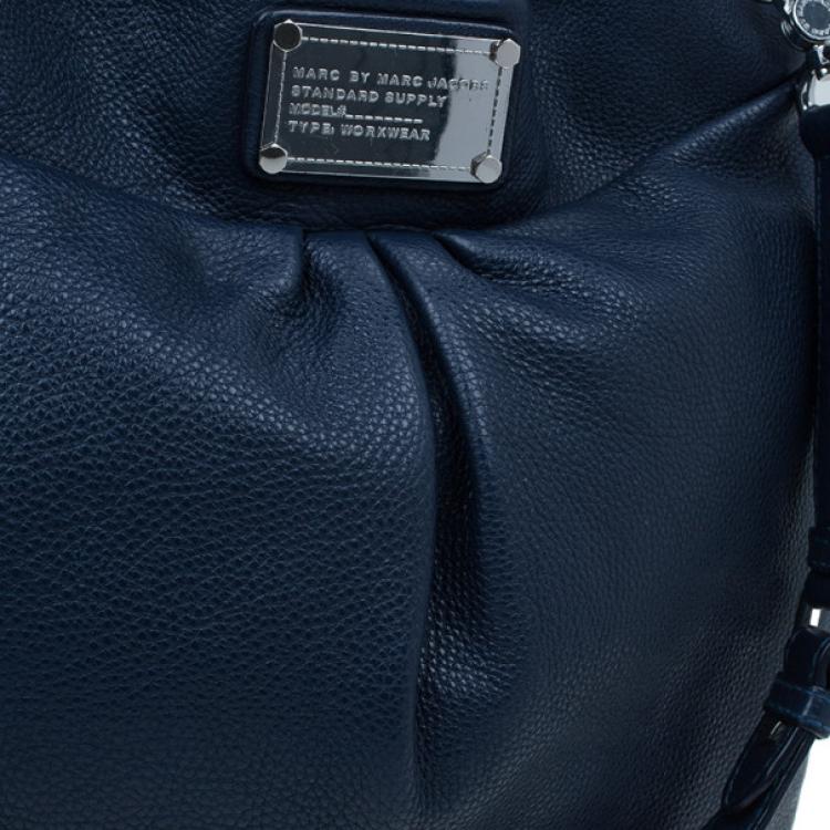 Pre Owned Marc by Marc Jacobs Blue Leather Classic Q Hillier Hobo