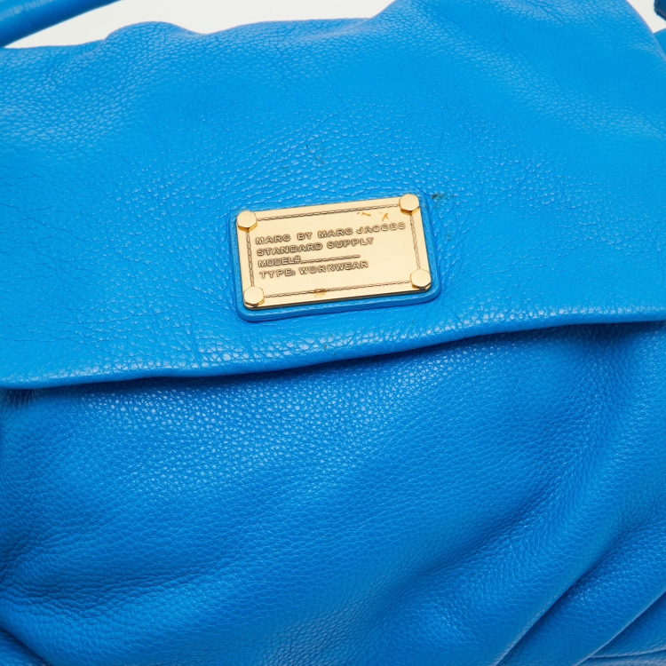 Pre Owned Marc by Marc Jacobs Blue Leather Classic Q Lil Ukita Top Handle Bag