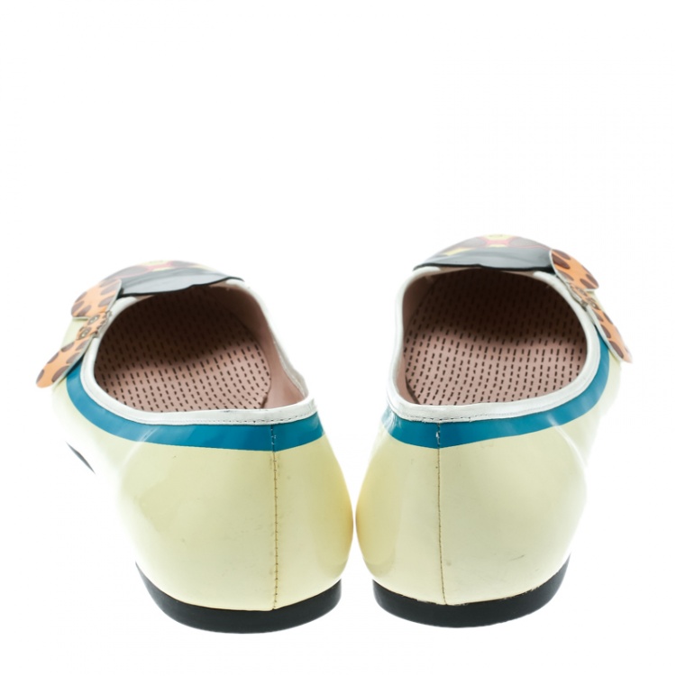 Pre Owned Marc by Marc Jacobs Multicolor Patent Leather Ballet Flats Size 38.5
