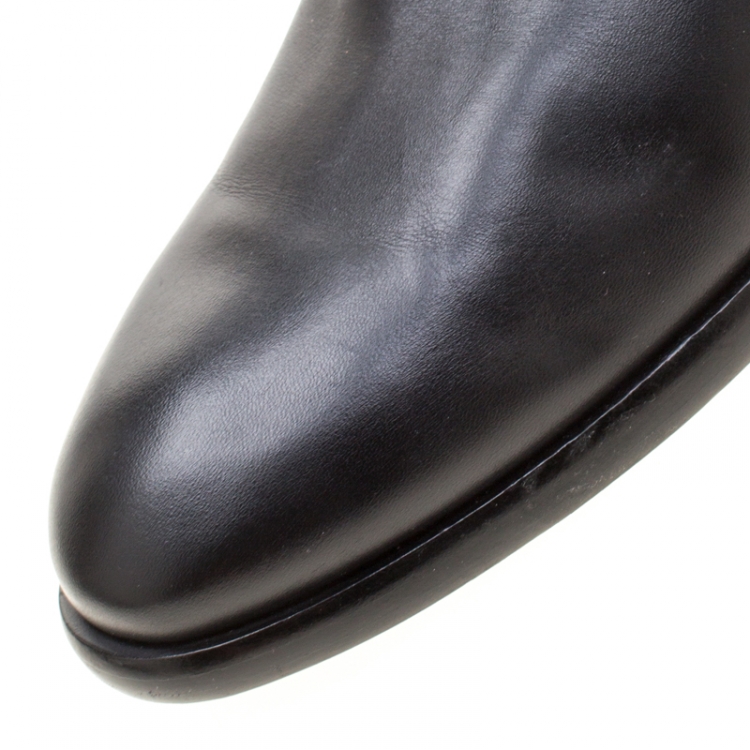 Pre Owned Marc By Marc Jacobs Black Leather Kip Knee High Boots Size 37