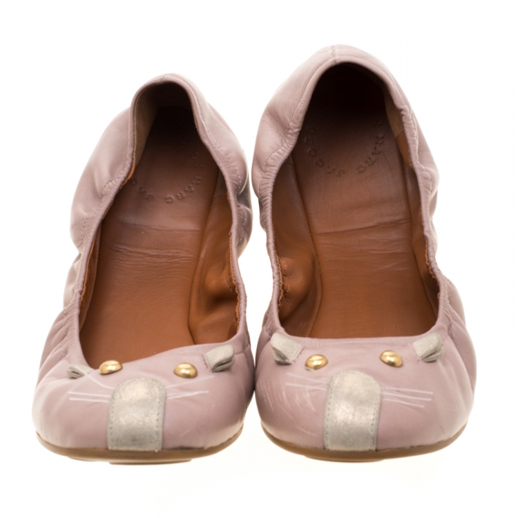 Pre Owned Marc by Marc Jacobs Pink Leather mouse Flats 40