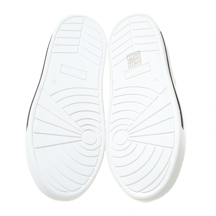 Pre Owned Marc by Marc Jacobs Multicolor Printed Leather Slip On Sneakers Size 38