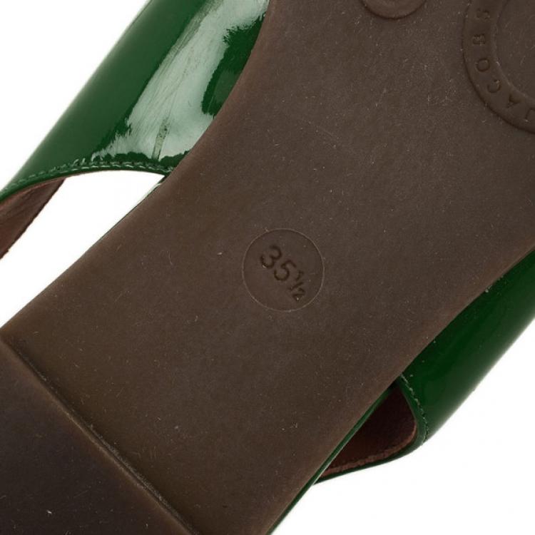 Pre Owned Marc by Marc Jacobs Green Patent Mouse Slingback Sandals Size 35.5