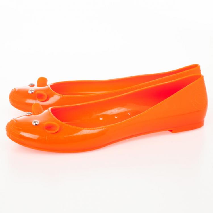 Pre Owned Marc by Marc Jacobs Orange Jelly Mouse Ballet Flats Size 40
