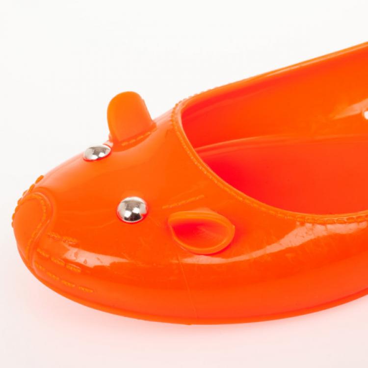 Pre Owned Marc by Marc Jacobs Orange Jelly Mouse Ballet Flats Size 40