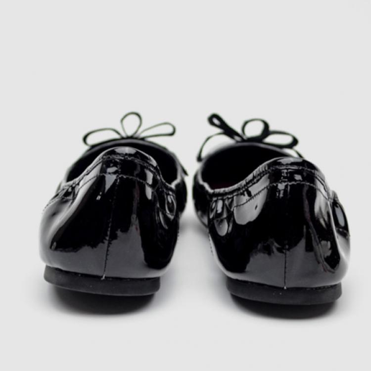 Pre Owned Marc by Marc Jacobs Black Patent Leather Bow Ballet Flats Size 38