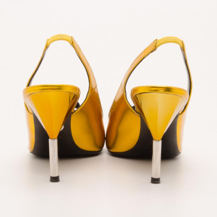 Pre Owned Marc by Marc Jacobs Metallic Star Slingbacks Size 38