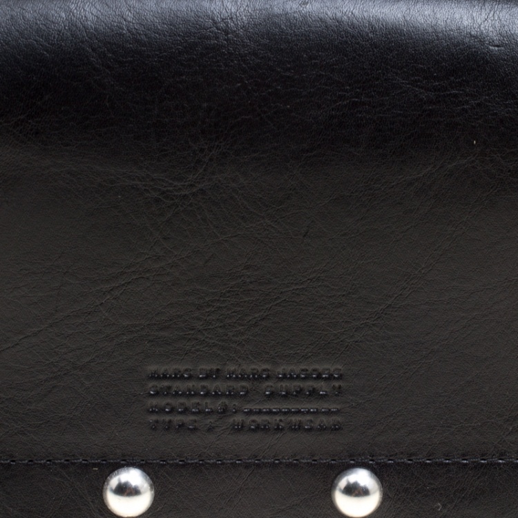 Pre Owned Marc Jacobs Black Leather Quintana Domed Stud Cris Belt Bag