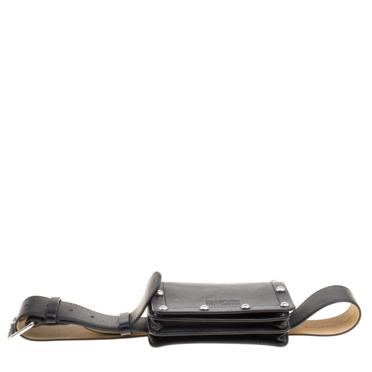 Pre Owned Marc Jacobs Black Leather Quintana Domed Stud Cris Belt Bag
