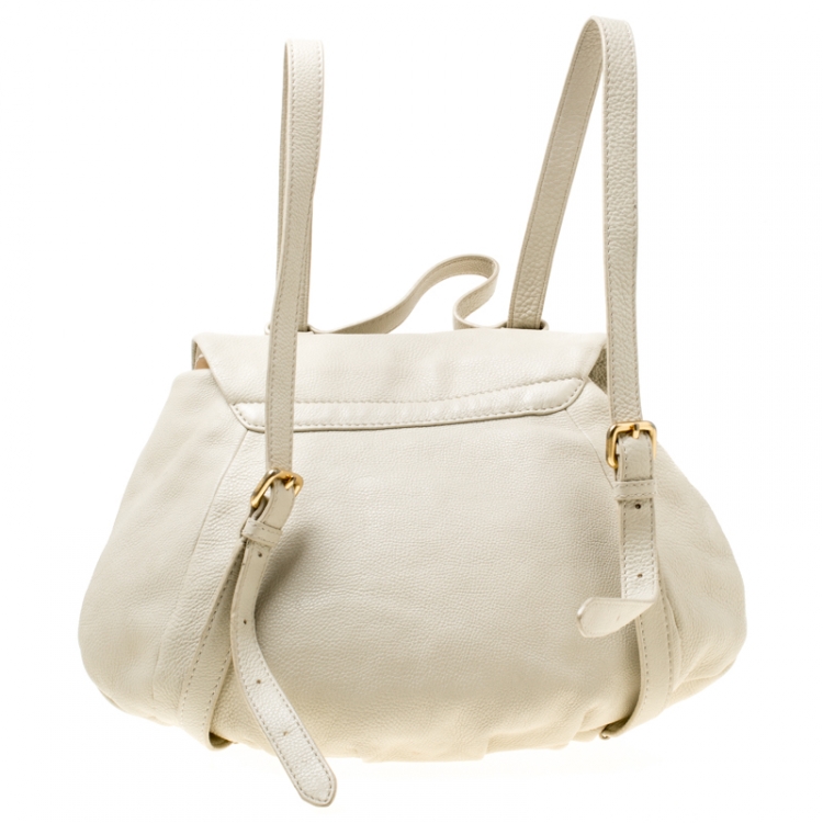 Pre Owned Marc by Marc Jacobs Beige Leather Classic Backpack