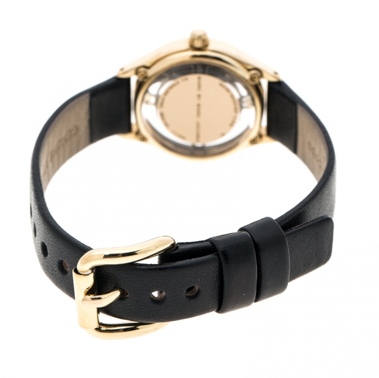 Pre Owned Marc By Marc Jacobs Tether Black Gold Plated MBM1381 Women's Wristwatch 25 mm