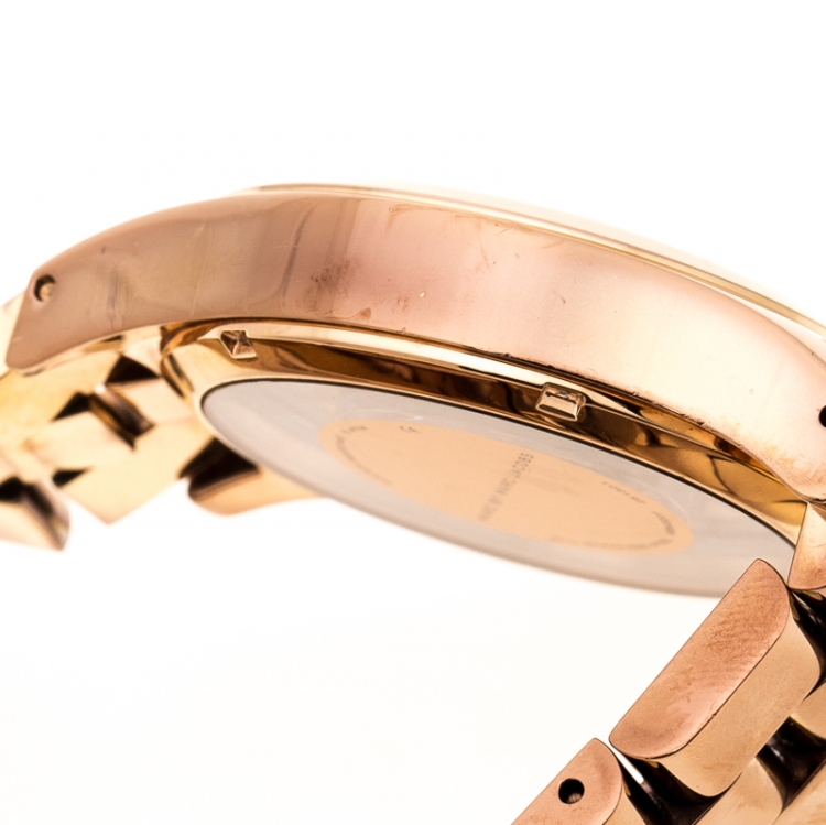 Pre Owned Marc by Marc Jacobs Rose Gold Plated Henry Skeleton MBM3207 Women's Wristwatch 40 mm