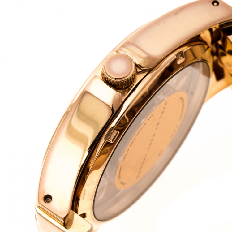 Pre Owned Marc by Marc Jacobs Rose Gold Plated Henry Skeleton MBM3207 Women's Wristwatch 40 mm
