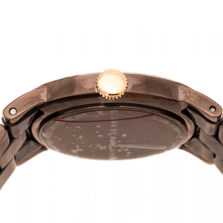 Pre Owned Marc by Marc Jacobs Brown Two-Tone Stainless Steel MBM3195 Women's Wristwatch 36 mm