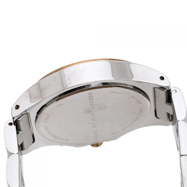 Pre Owned  Marc By Marc Jacobs Silver Two-Tone Stainless Steel Blade MBM3178 Women's Wristwatch 41 mm