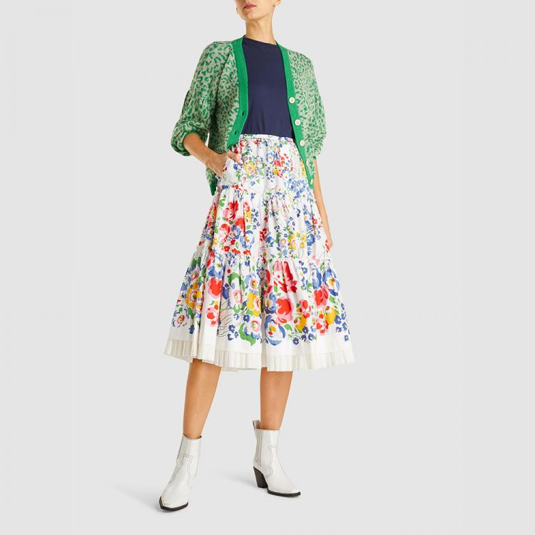 Pre Owned Marc Jacobs Multicoloured The Praire Liberty Print Midi Skirt US 14