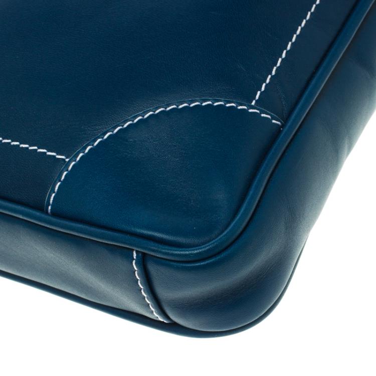 Pre Owned Marc Jacobs Matte Blue Leather The Venetia Ipad Case