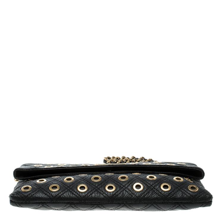مملوكة مسبقًا Marc Jacobs Black Leather Eyelets Sandy Shoulder Bag